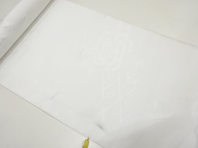 JAPANESE KIMONO / ANTIQUE BOLT FOR JUBAN / WOVEN PEONY & KIKU